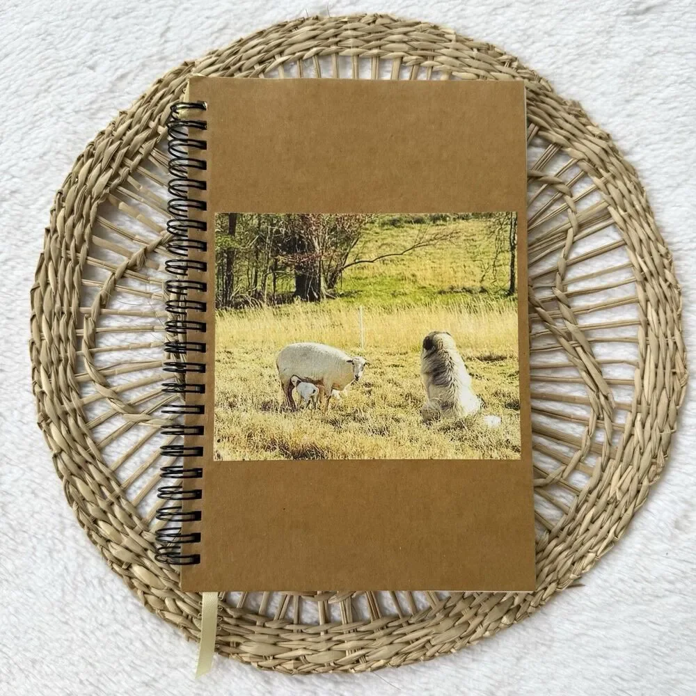 Handmade Lamb & Sheep Photo Notebook W/Bookmark A5 Unlined 60 Sheets 120 Pages